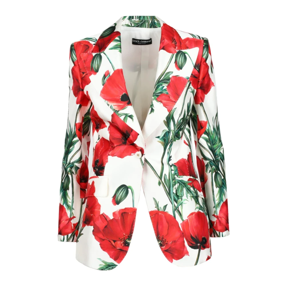 Dolce & Gabbana Zijde Blend Viscose Jas Multicolor Dames