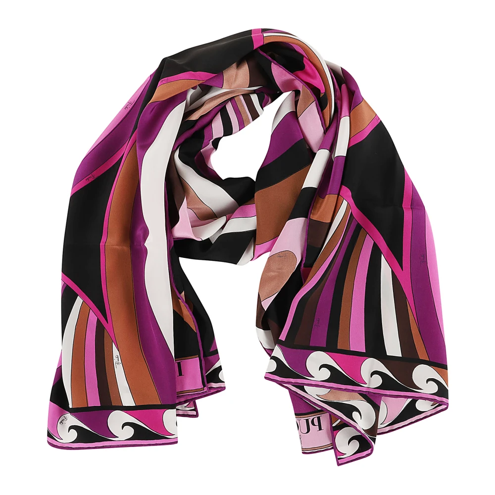 EMILIO PUCCI Roze & Paarse Zijden Sjaal Multicolor Dames