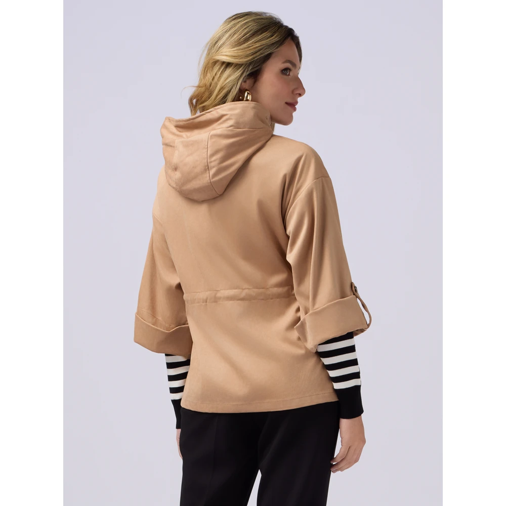 Oltre Korte parka in suèdelook Beige Dames