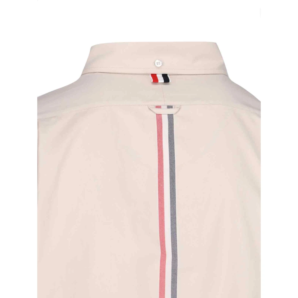 Thom Browne Beige Katoenen Kliek Overhemd met Logo Beige Heren