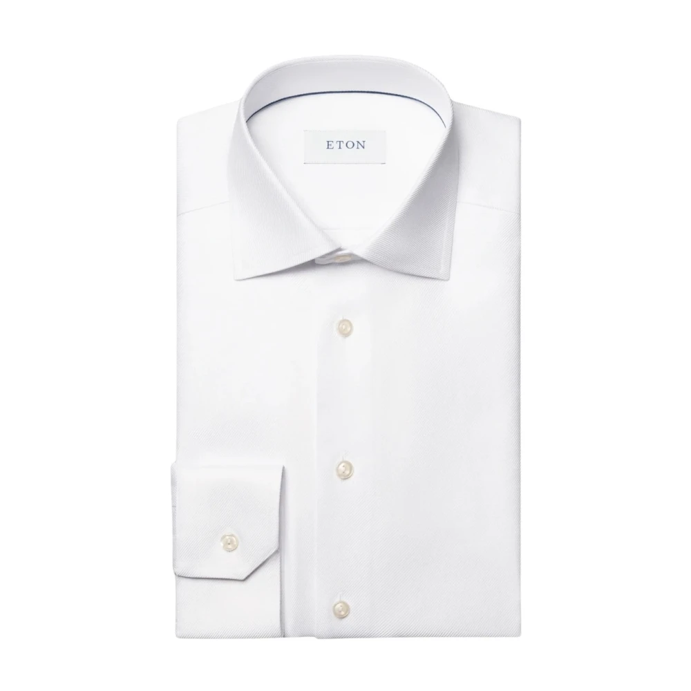Eton White Formal Shirts, Male, 3XL, Textured Twill Slim Fit Shirt