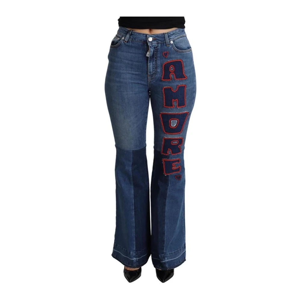 Dolce & Gabbana Amore Flare Jeans Vrouwen Blauw Blue Dames