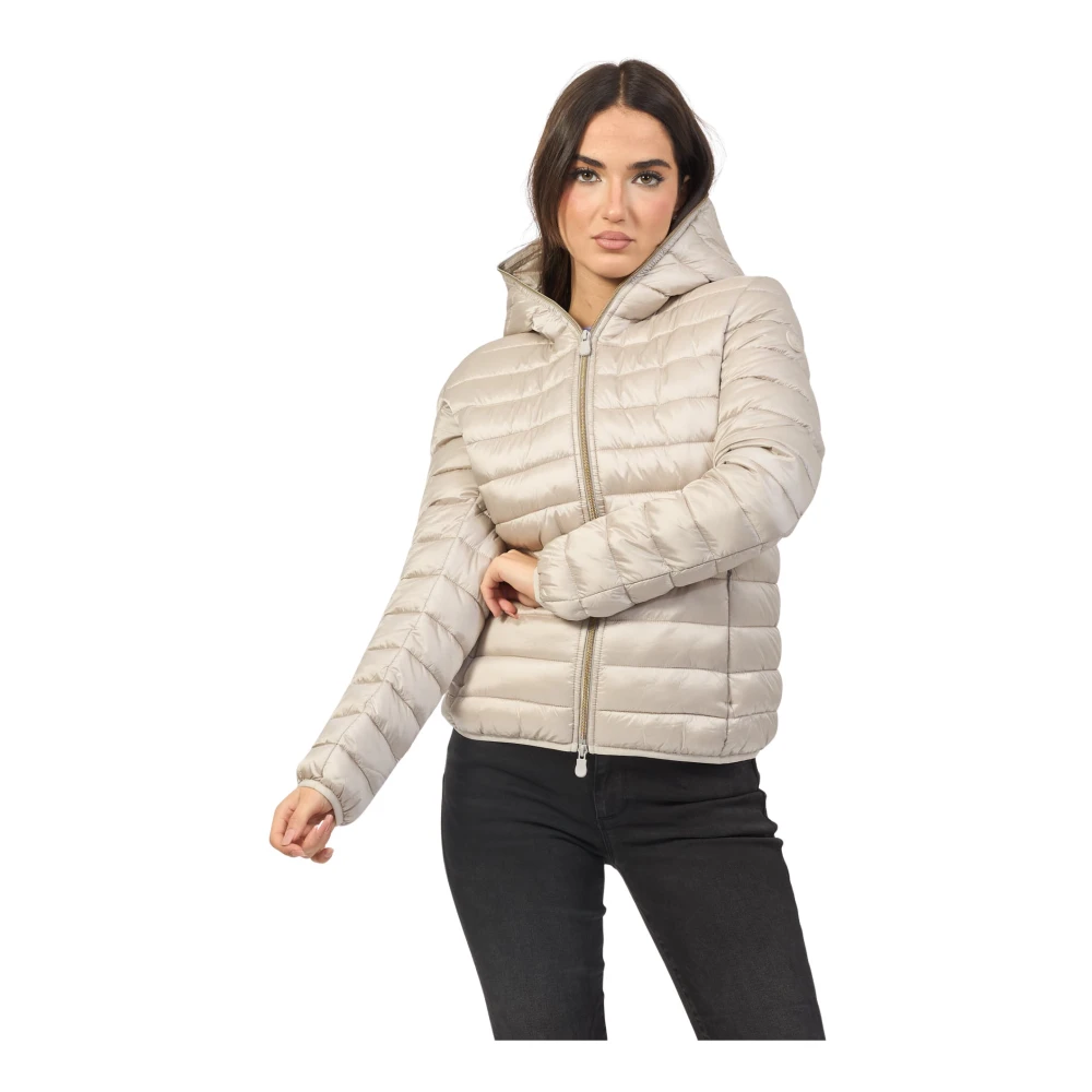 Save The Duck Diervrije Daisy Nylon Gewatteerde Jas Beige Dames