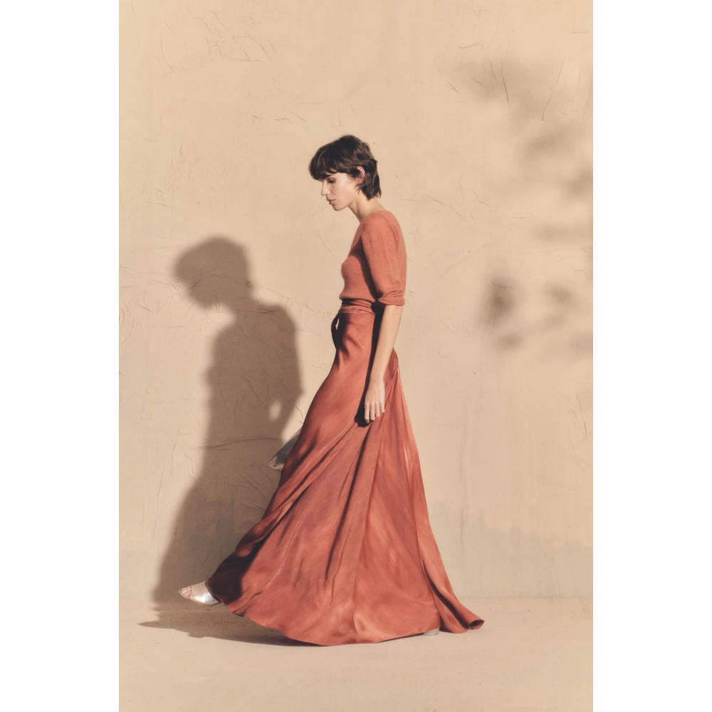 Cortana Alpaca Cashmere Silk Zalm Trui Red Dames