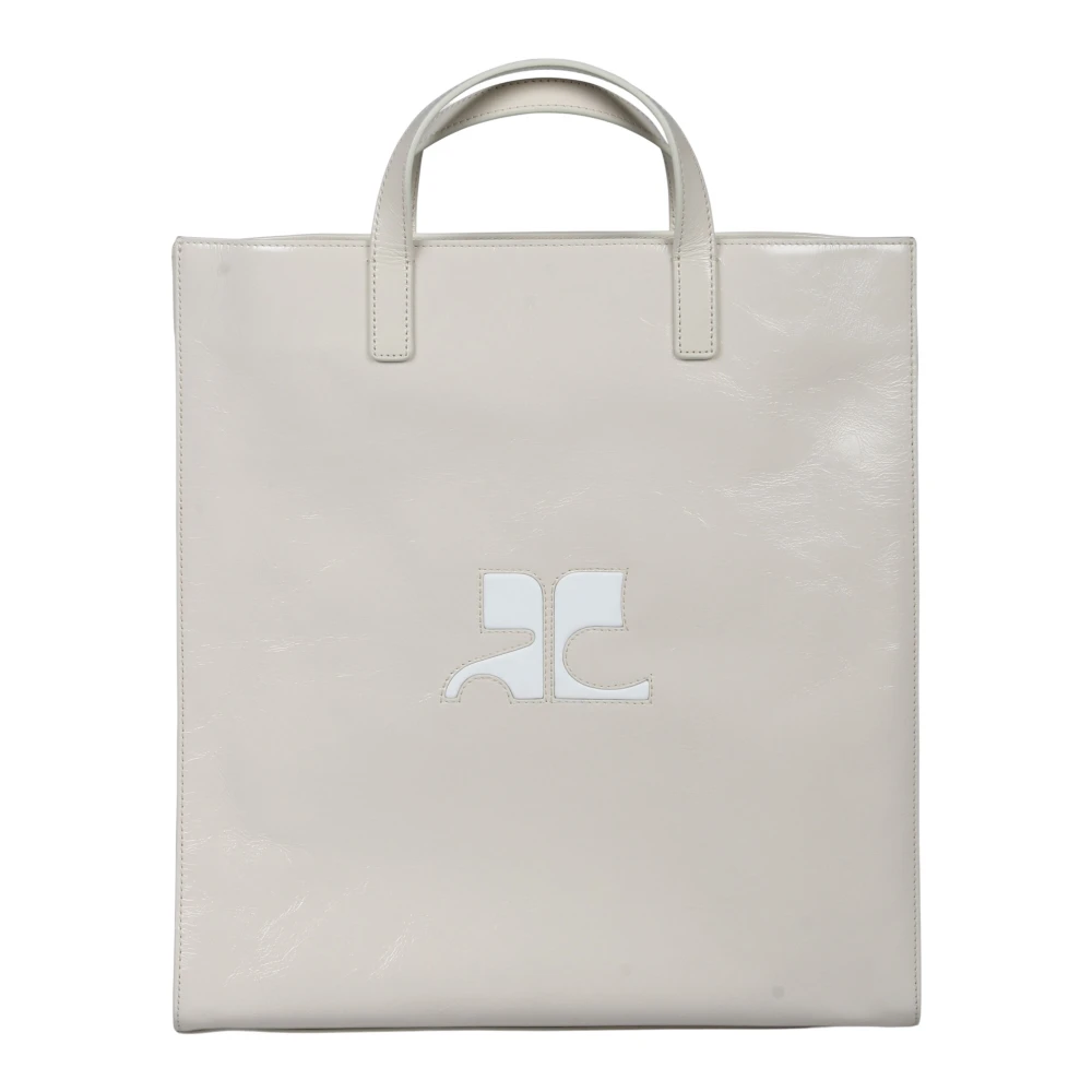 Courrèges Naplack Handtas met Schouderband Gray Dames