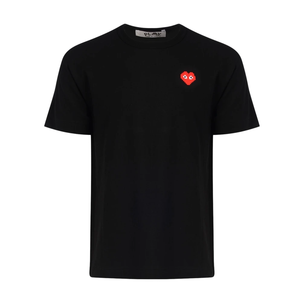 Comme des Garçons Play Zwarte Katoenen Hart Logo T-Shirt Black Heren