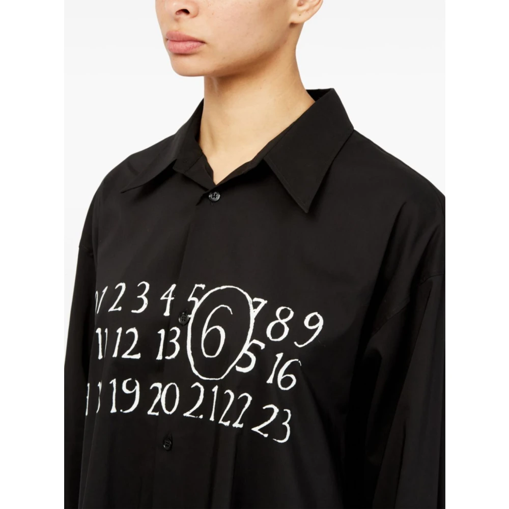MM6 Maison Margiela Shirt Dress Black Dames