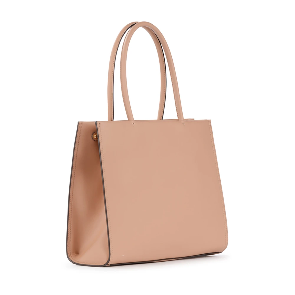 TORY BURCH Ella Small Vegan Leren Tote Beige Dames