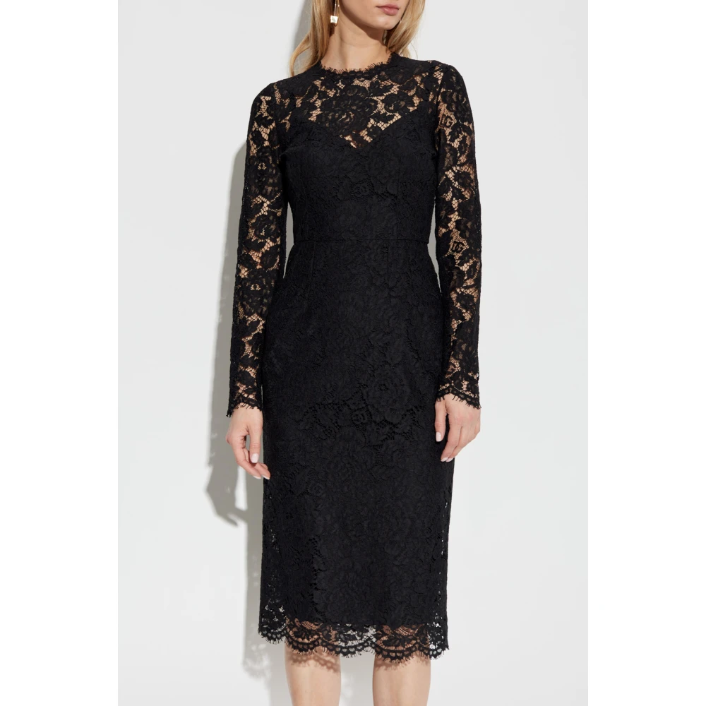 Dolce & Gabbana Kanten jurk Black Dames