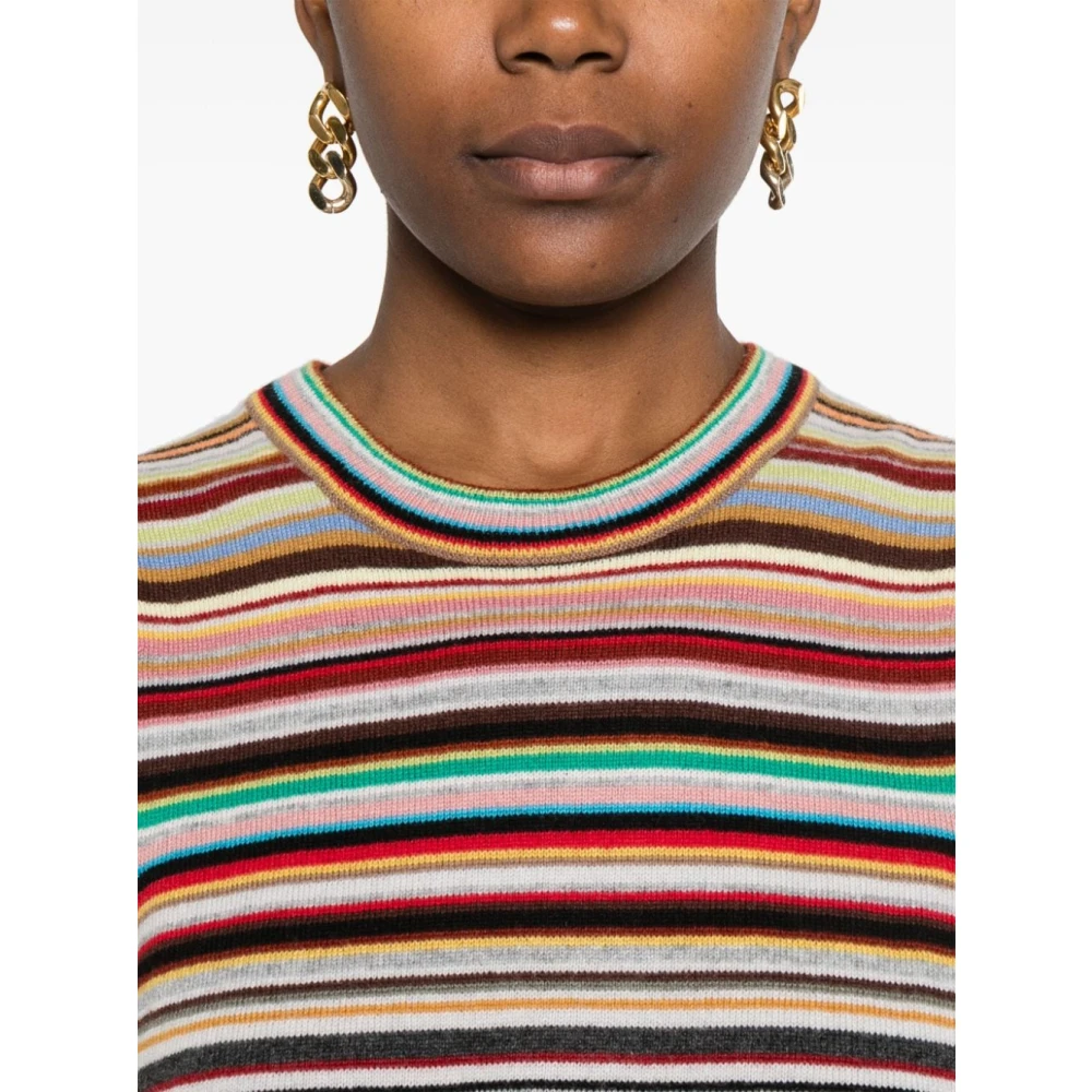 PS By Paul Smith Multicolor Gebreid Gilet Met Ronde Hals Sweaters Multicolor Dames