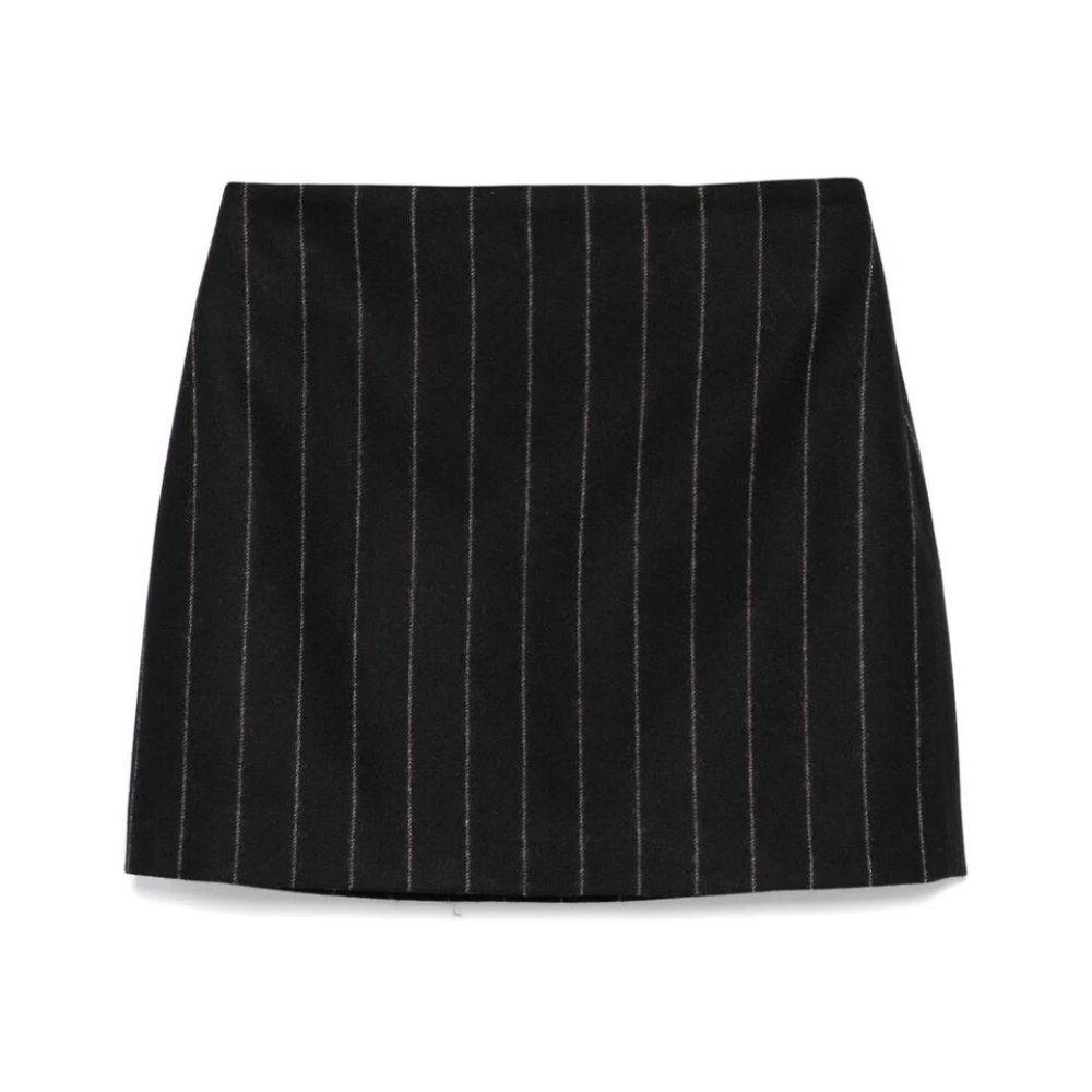 Anine Bing Donkergrijze Pinstripe Wollen Rok Gray Dames