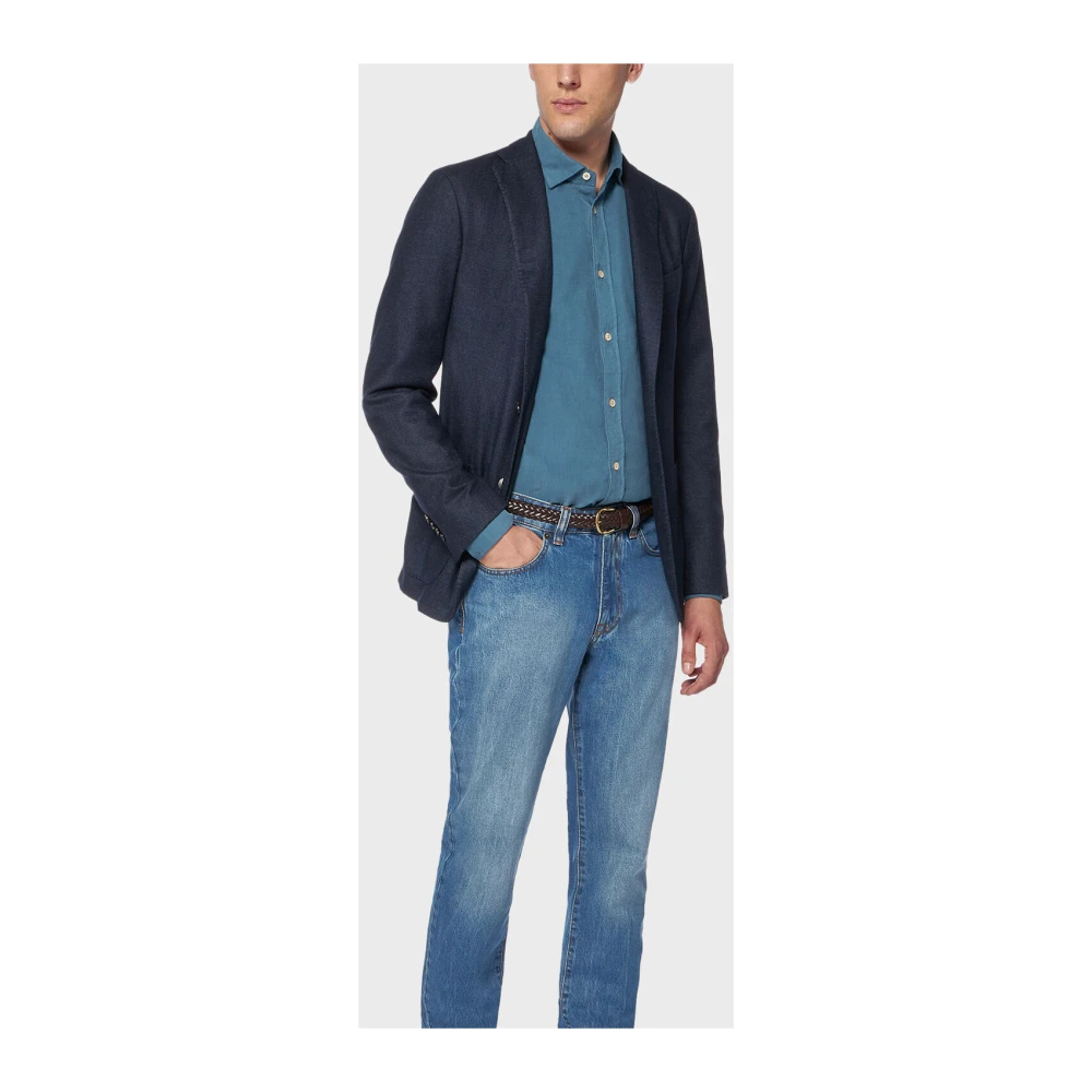 Boglioli Ontspannen Wool K-Jacket Blue Heren