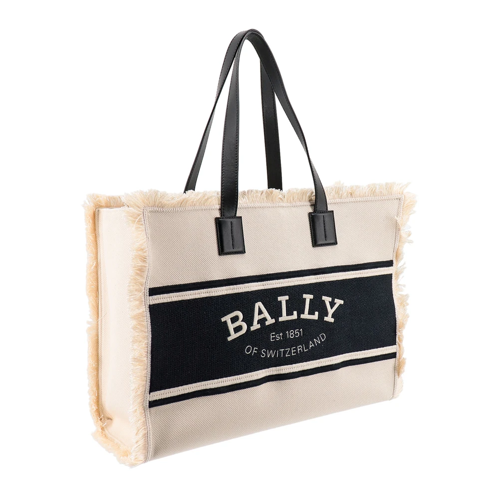 Bally Crystaliaew Canvas en Leren Shopper Beige Dames