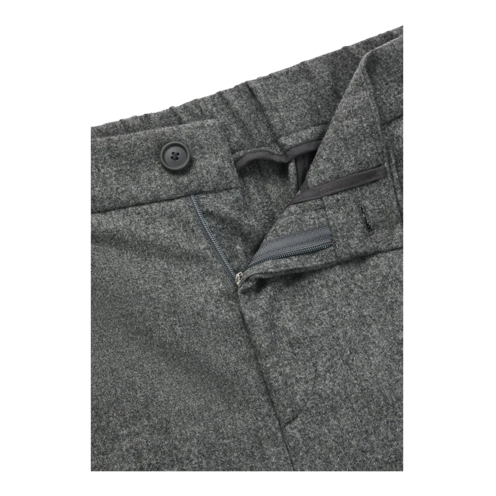 Hugo Boss Flanellen Taps Toelopende Herenbroek Grijs Gray Heren