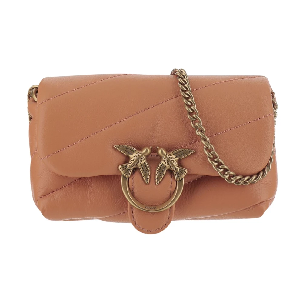 pinko Gewatteerde leren schoudertas Love Birds Orange Dames