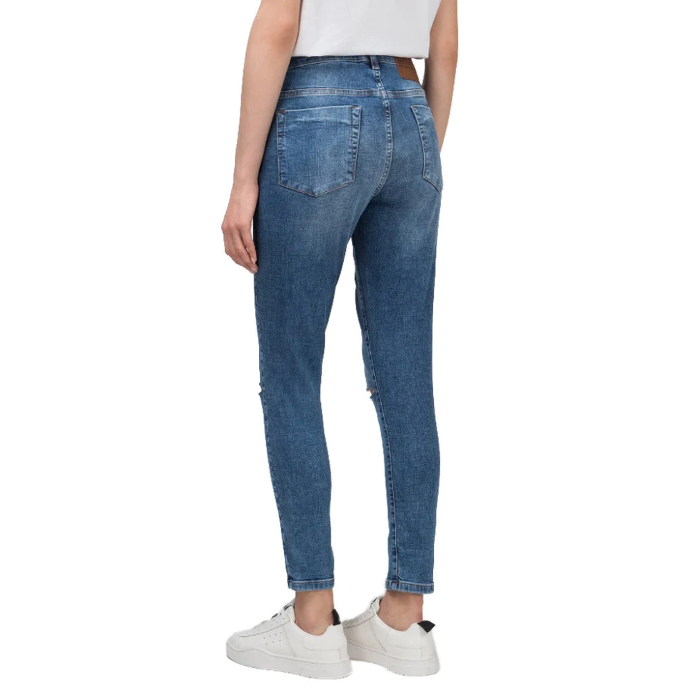 One Teaspoon Denim Skinny Jeans met Distressed Details Blue Dames