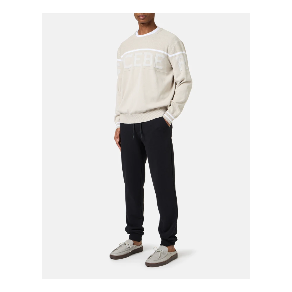 Iceberg Zwarte sweatpants van katoen met geborduurd embleem Black Heren