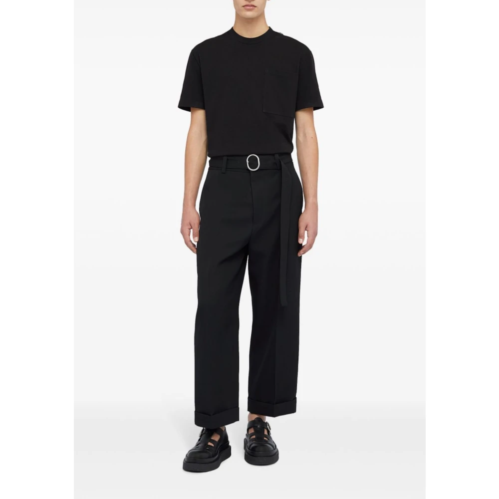 Jil Sander Zwart Zak T-shirt Stijlvolle Casual Shirt Black Heren