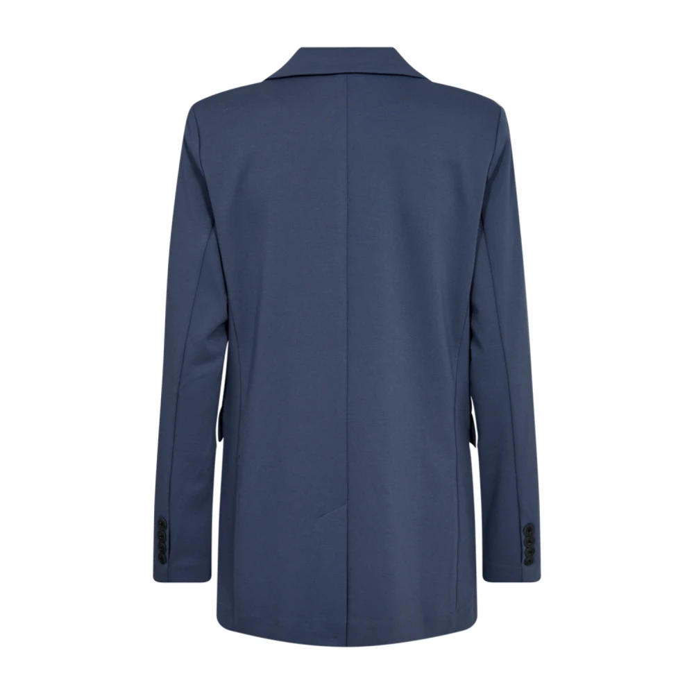 Freequent Indigo Blazer met Brede Revers Blue Dames