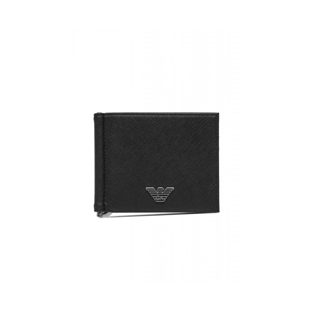 Emporio Armani Men's Black Wallets & Cardholders, One Size, Asv Compact Wallet