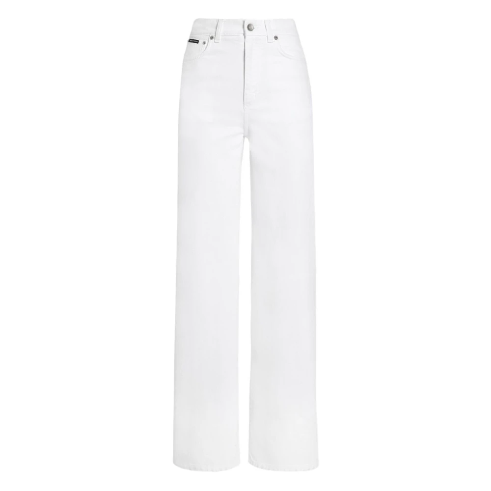 Dolce & Gabbana , Straight Fit Jeans, Female, White, S, 5-Pocket Denim Trousers