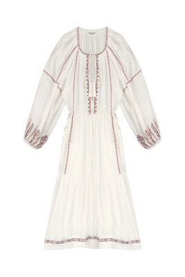embroidered-tie-neck-dress