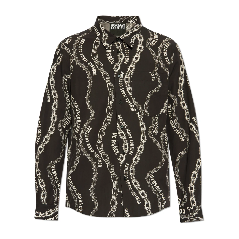 Versace Jeans Couture Zwarte Shirt voor Mannen Aw24 Black Heren