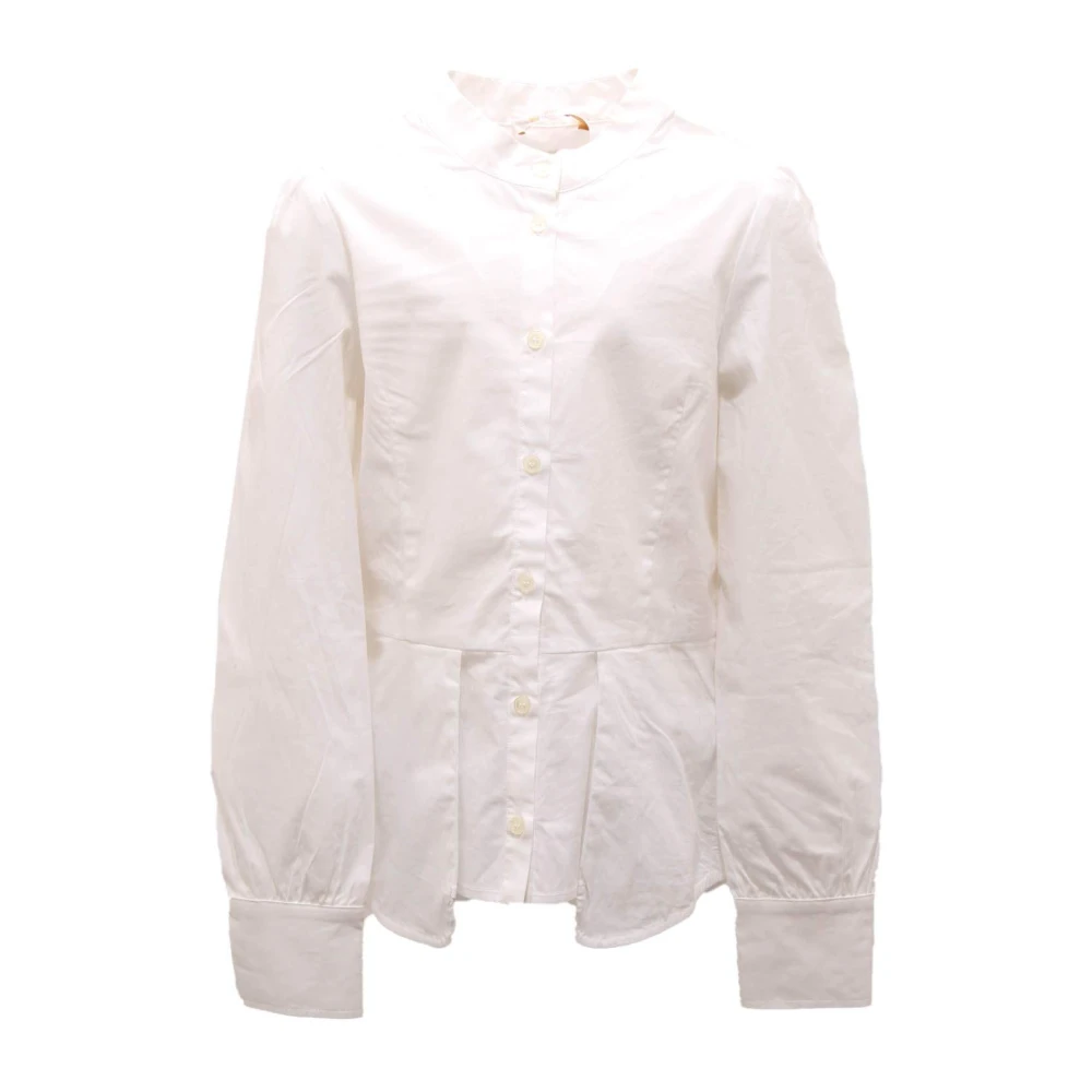 Dondup Girls White Mandarin Collar Shirt - Kids Shirts - 10 Y - Kids