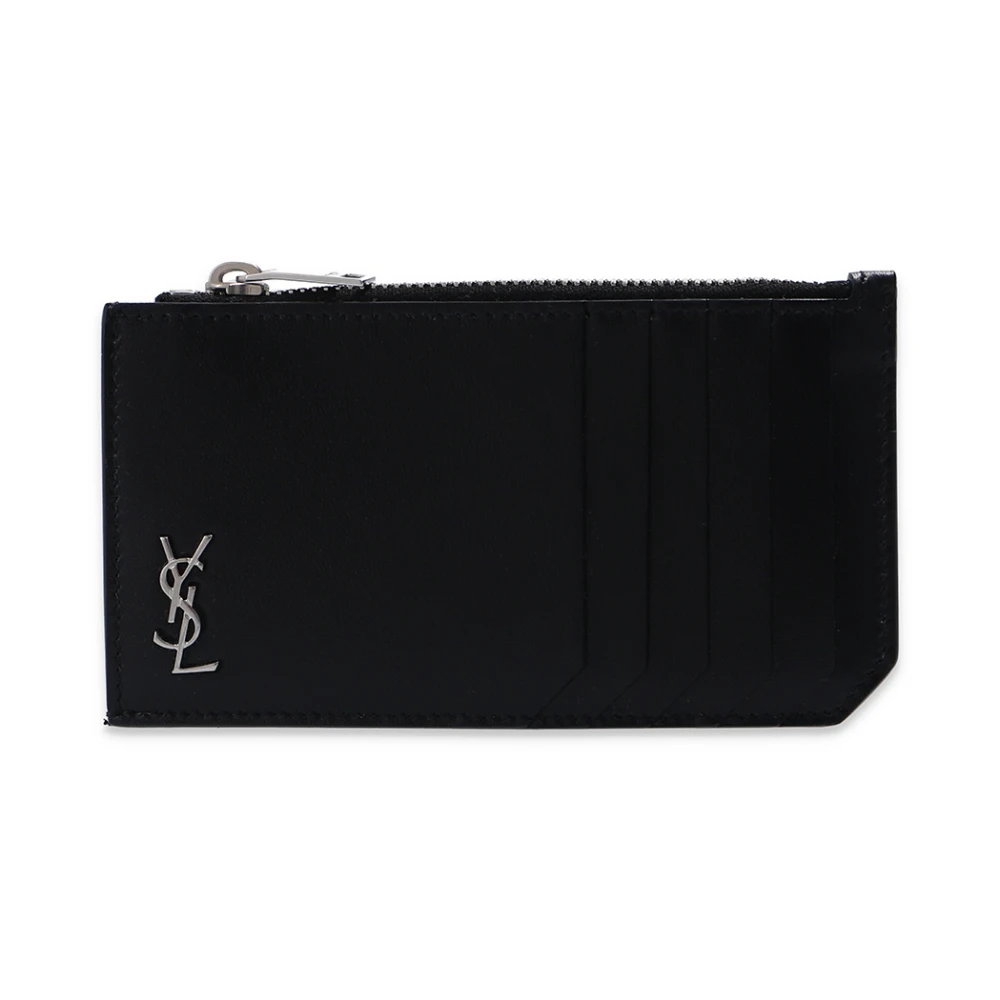 Saint Laurent Branded Card Case Black Heren