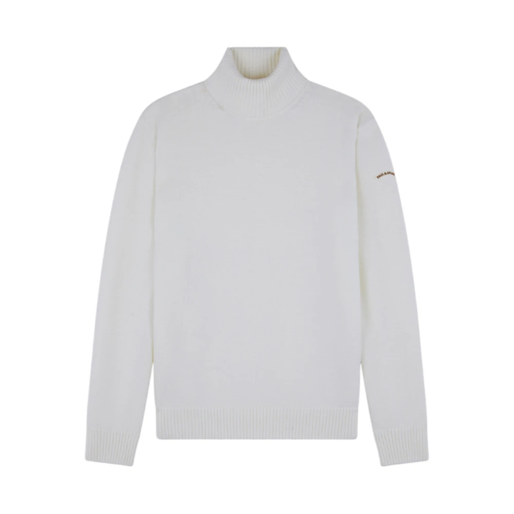 PAUL & SHARK Wollen Dolcevita Trui in Wit White Heren