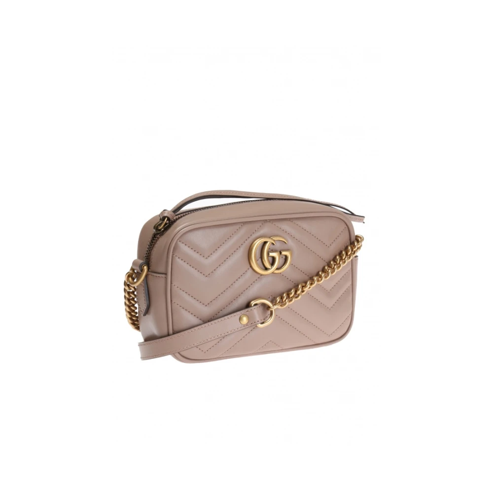 Gucci GG Marmont Matelassé Mini Shoulder Tas Beige Dames