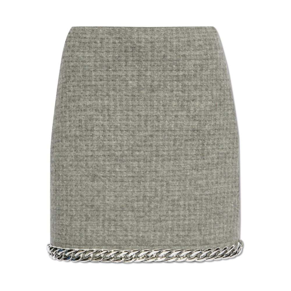 TORY BURCH Rok met wollen afwerking Gray Dames