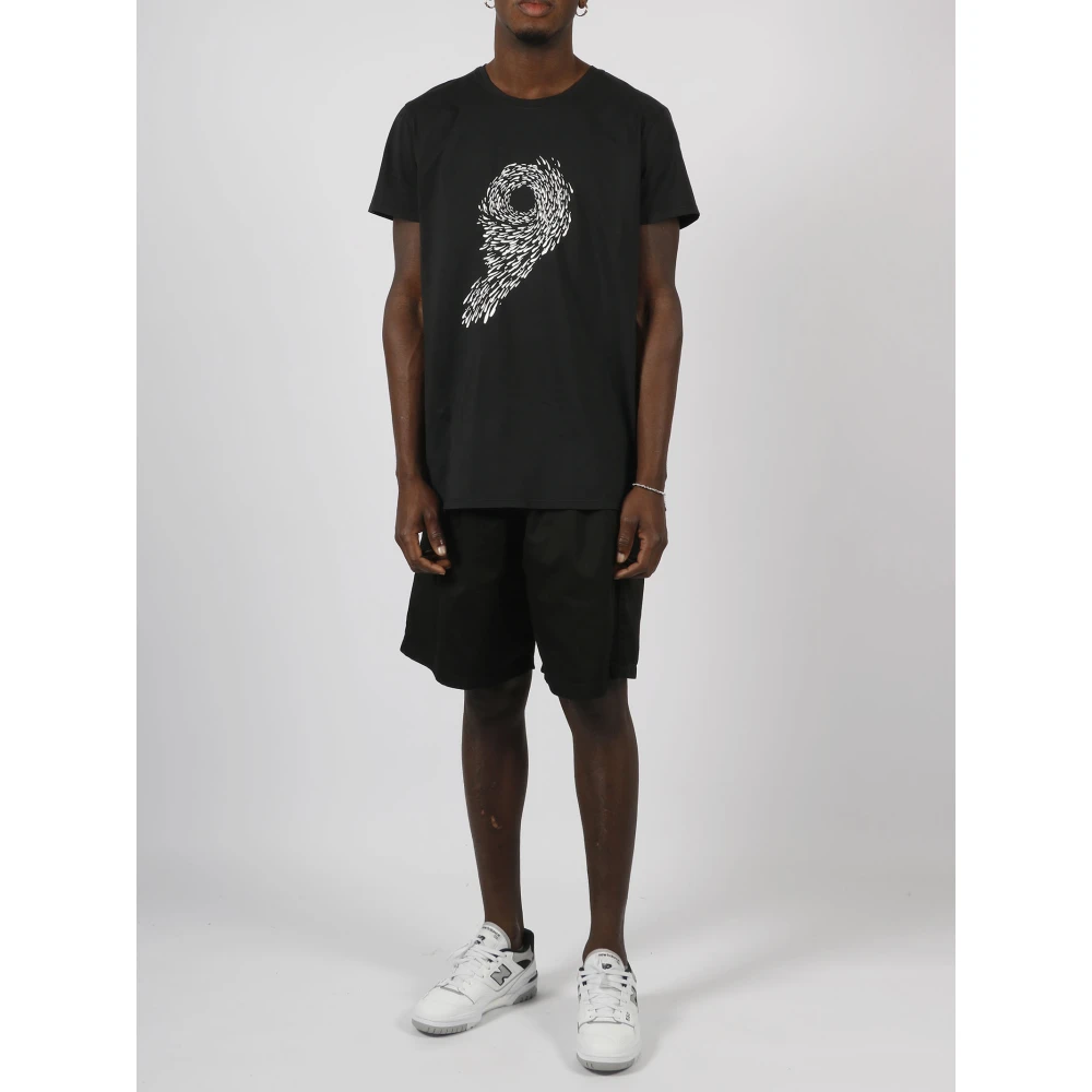 14 Bros Katoenen Twill Bermuda Shorts Black Heren