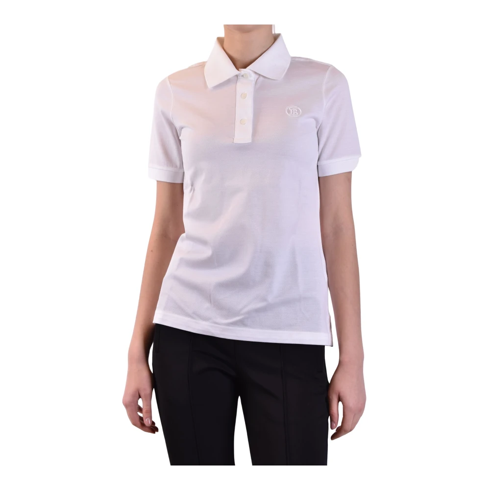 Burberry Witte Polo T-Shirt Ss22 White Dames