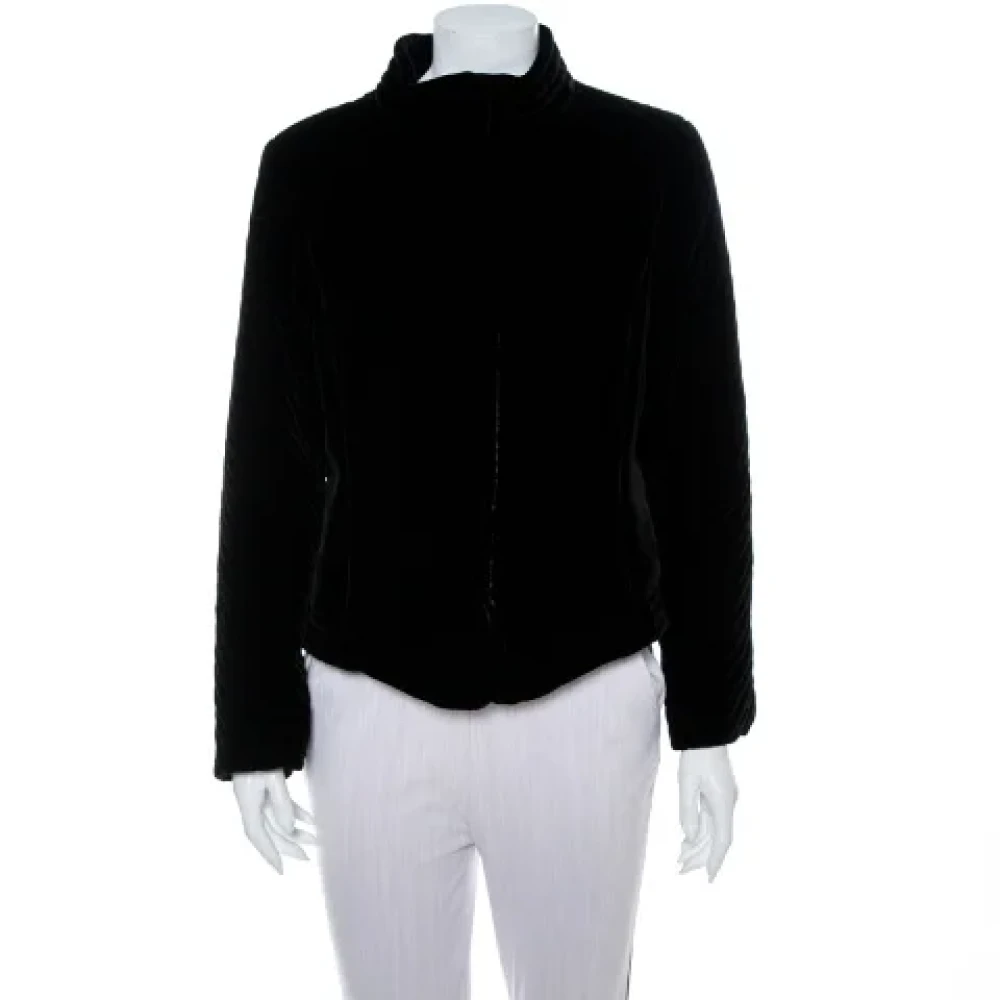 Armani Pre-owned Velvet outerwear Black Dames