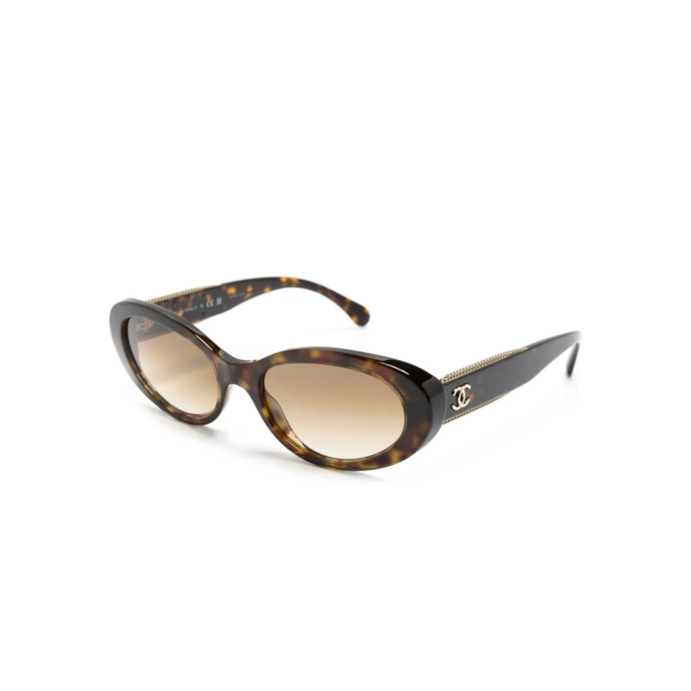 Chanel Women's Brown Sunglasses, 54 Mm, Oval Sunglasses