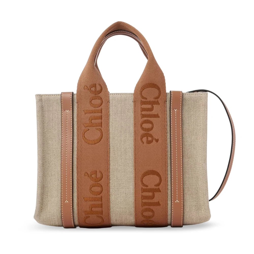Chloé Women's Beige Shopping Bags, One Size, Small Woody Tote Bag