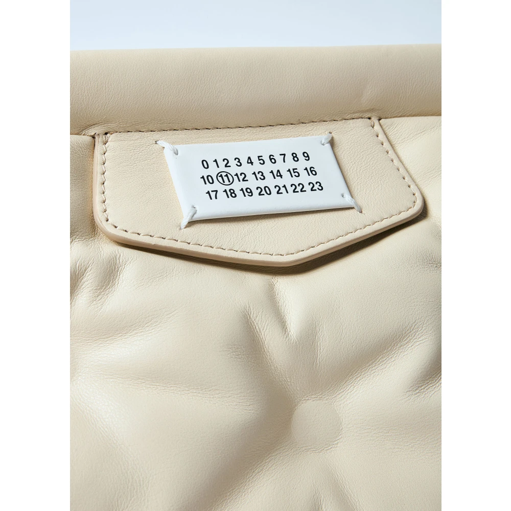 Maison Margiela Klassieke leren clutch met band White Dames