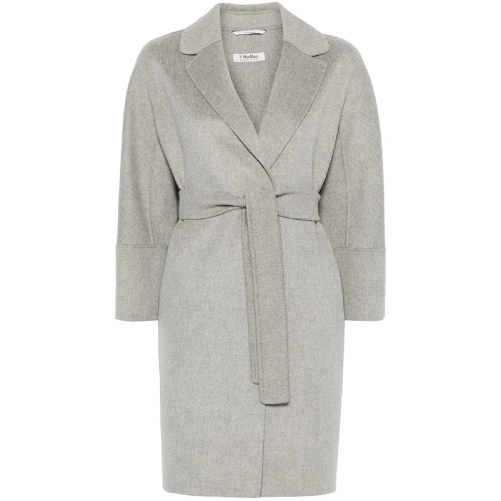 Max Mara Korte jas van zuivere wol wijde snit Gray Dames