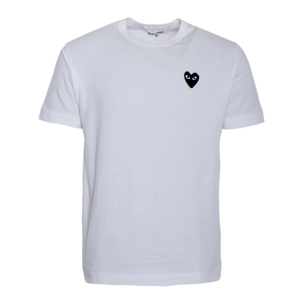 Comme des Garçons Play Hart Patch Casual T-Shirt White Heren