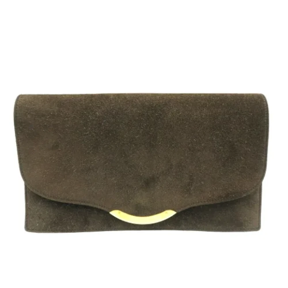 Hermès Vintage Pre-owned Fabric clutches Green Dames