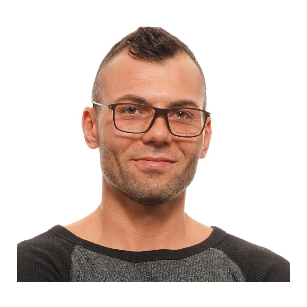 Porsche Design Bruine Trapezium Optische Frames met Hoes Brown Heren