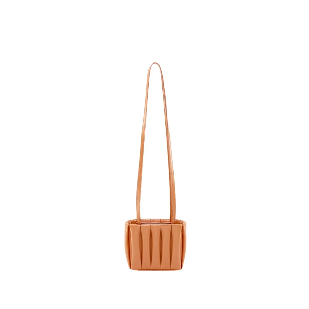 THEMOIRè Skinande aprikos Mini Tote Vegan Väska Orange, Dam