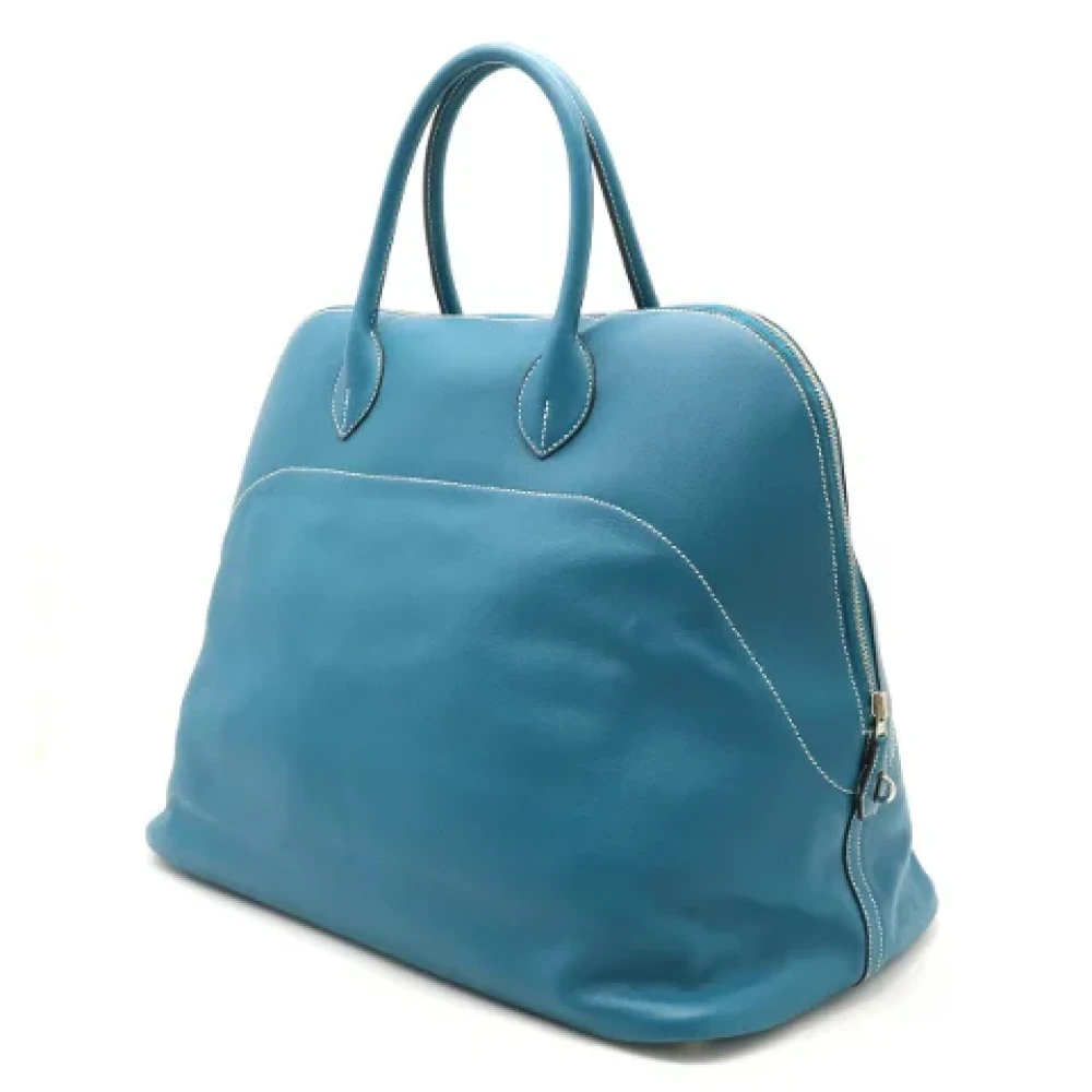 Hermès Vintage Pre-owned Leather travel-bags Blue Dames
