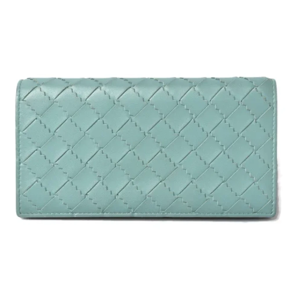 Bottega Veneta Vintage Pre-owned Leather wallets Blue Dames