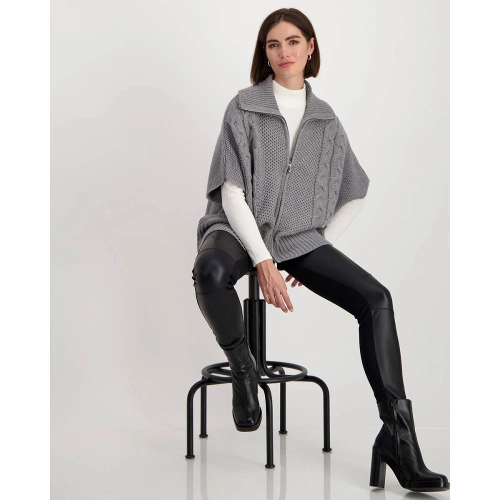 monari Gebreid Vest Gray Dames