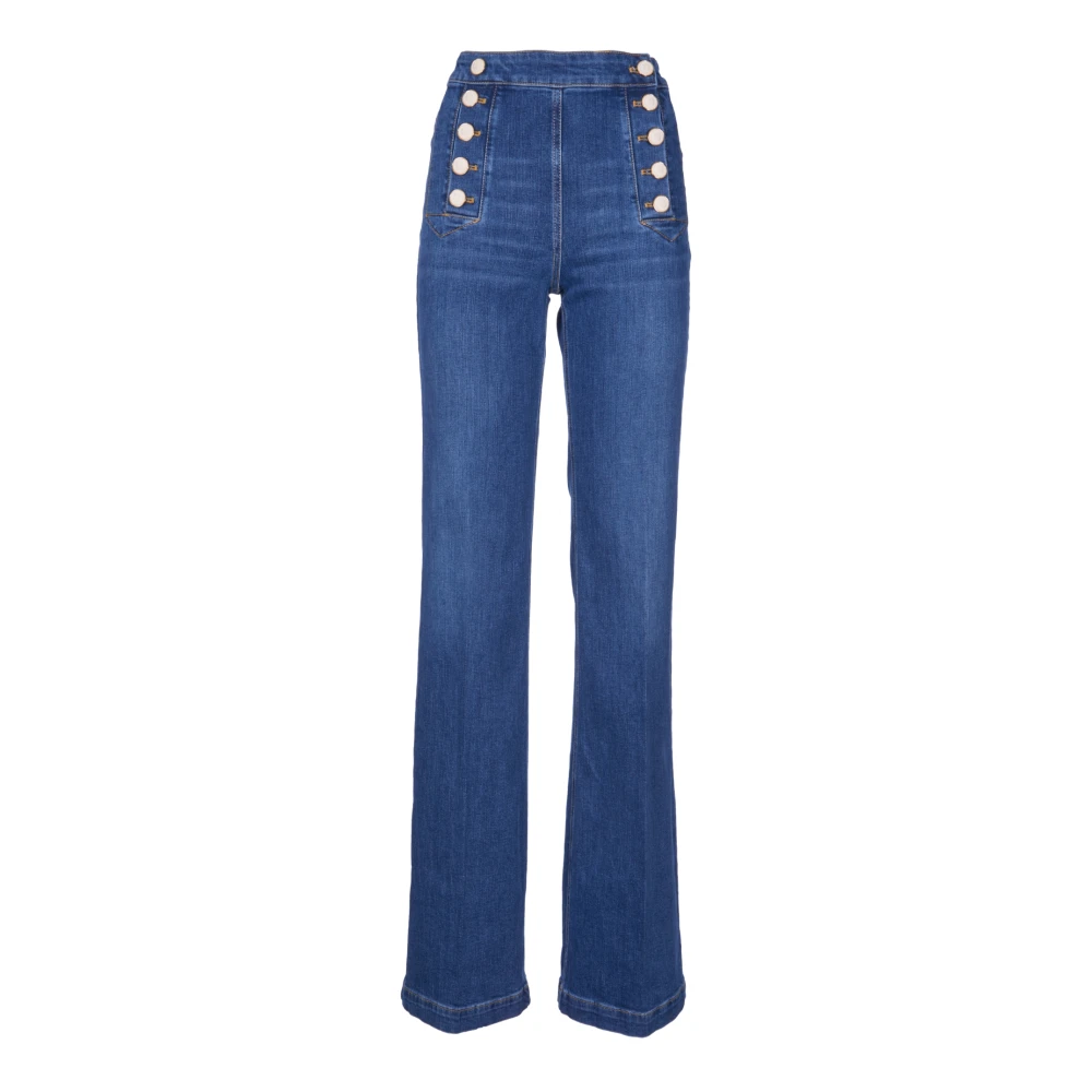 Elisabetta Franchi Boot-cut Jeans Blue Dames