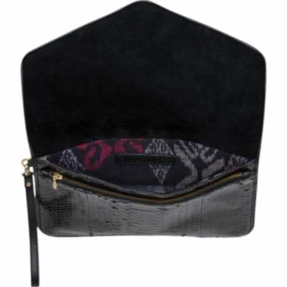 Claris Virot Zwarte Python Alicia Clutch Tas Black Dames