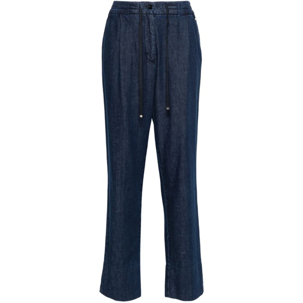 Herno Straight Trousers Blue Dames