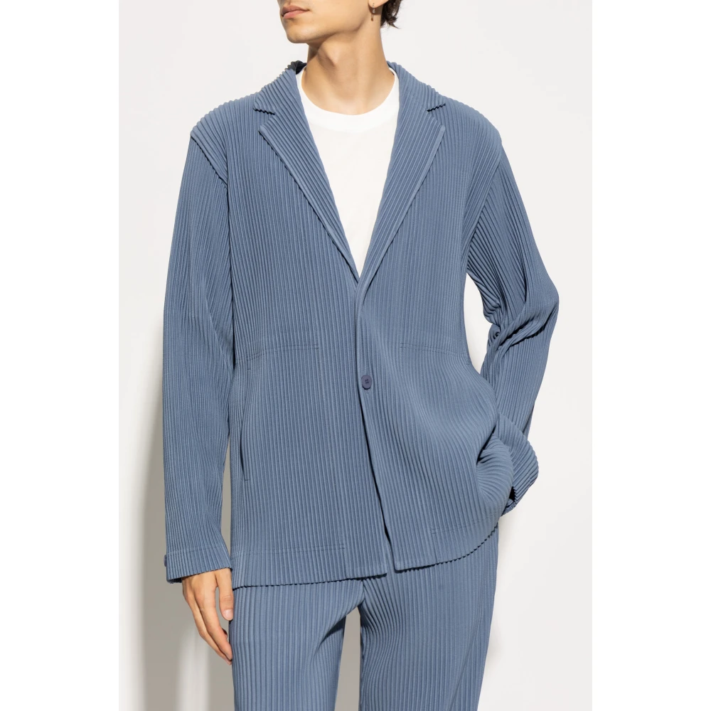 Issey Miyake Geplooide Blazer Blue Heren